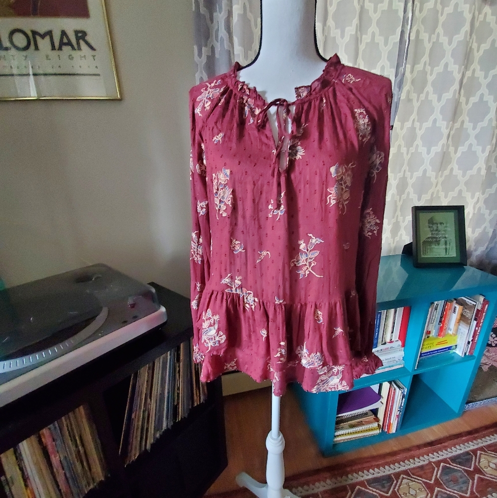 William Rast Aimee Peplum Peasant Top